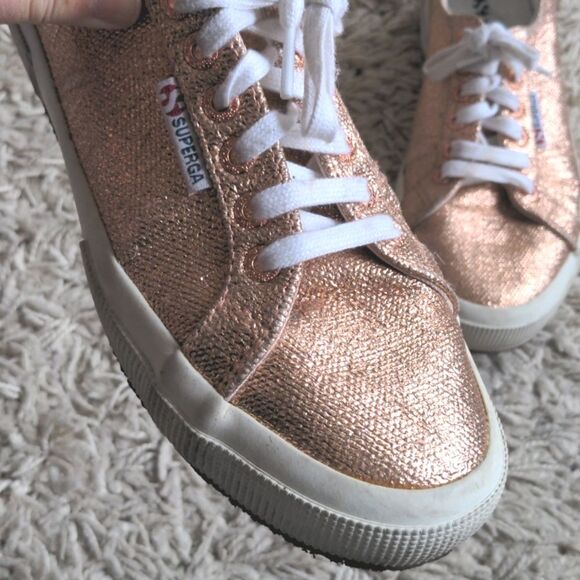 Superga Rose Gold Metallic 2750 Cometu Trainers - Picture 2 of 8